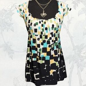 Y2K Wrapper Geometric Babydoll Top